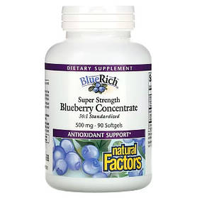 Концентрат лохини (Blueberry Concentrate BlueRich) Natural Factors, 500 мг 90 таблеток