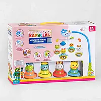 Мобіль музичний на дитяче ліжечко карусель з іграшками для новонароджених Нічник TK Group з озвучкою на