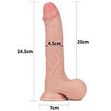 Фалоїмітатор 9.5" Sliding Skin Dual Layer Dong, фото 6
