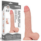 Фалоїмітатор 9.5" Sliding Skin Dual Layer Dong, фото 3