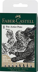 Набір капілярних ручок Faber-Castell PITT ARTIST PEN кол. чорний 8 шт. (XXS, S, F, M, 1,5, C, B, FH), 167158