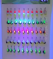 Набори мормишок комбінованих флок — фарбування