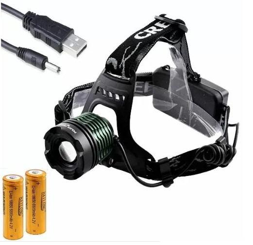 Налобний ліхтар Bailong Police BL-2188-T6-USB zoom microUSB +2х18650 (4 режими), фото 1