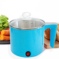 Маленькая кастрюля электрическая "Cooking Pot YS-402" 600W, Голубая дорожная электрокастрюля на 1.5 л (TO)