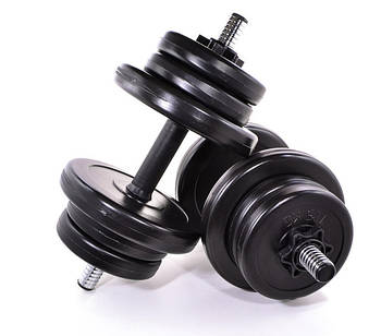 Набір гантелей по 11 кг х 2 шт зі змінними дисками Neo Sport з металевим грифом для дому та спортзалу