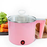 Электрокастрюля для путешествий "Cooking Pot YS-402" 600W, Розовая кастрюля электрическая на 1.5 л (NV)