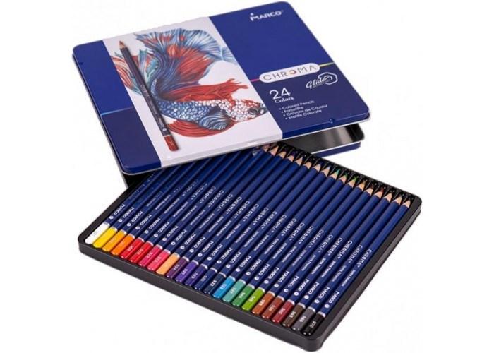 Олівці Marco Chroma метал пенал 24 кол