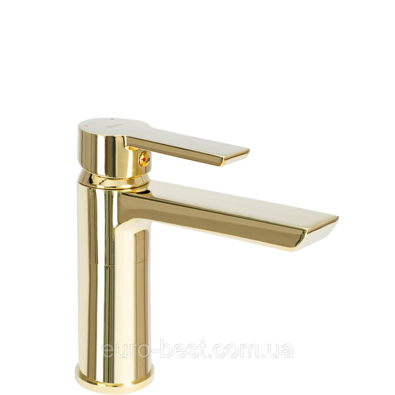 Змішувач для Умивальника REA Argus Золото Низький REA-B6212, фото 1