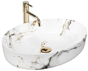 Умивальник REA Queen Білий Carrara REA-U1232