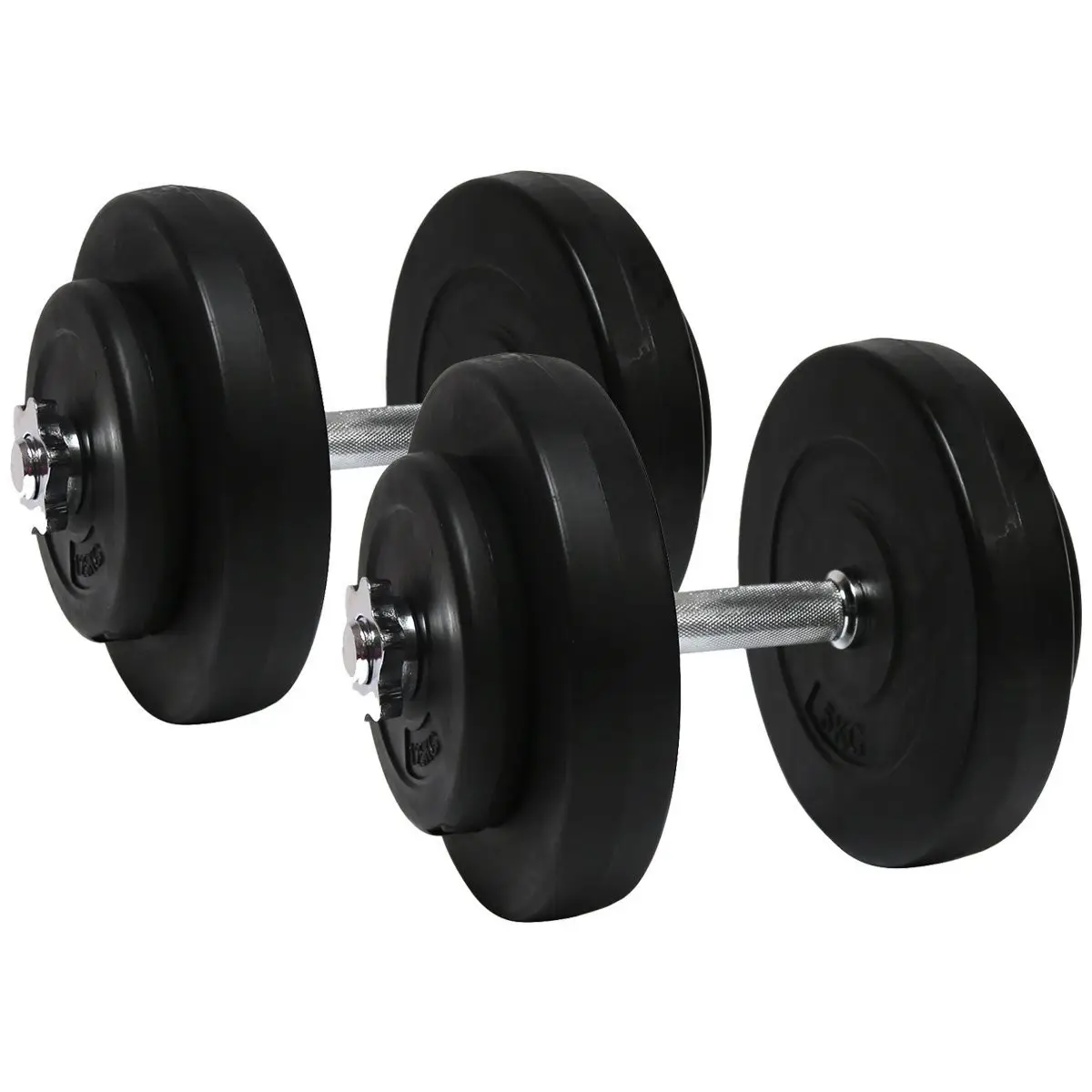 Гантелі 2х10 кг, металевий гриф, фото 1