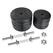 Набір гантелей по 23 кг х 2 шт, розбірних з металевим грифом WCG, фото 3