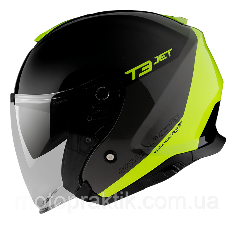 MT Thunder 3 Jet SV Xpert C3 Gloss Yellow, XS - Мотошолом лицевик з окулярами