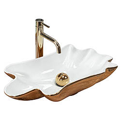 Умивальник REA Sea Infinity Білий Золото REA-U3400