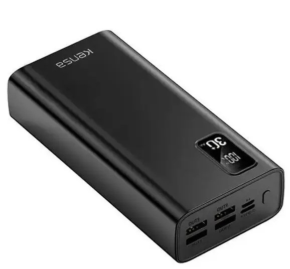 Павербанк PowerBank 30000 mAh Kensa KP-54BK. Портативна батарея. Універсальний зарядний пристрій