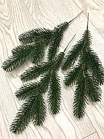 Штучна хвоя .Гілочка штучної ,зеленої ялини. Лита, ялинова гілка ( 30 см), фото 8