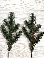 Штучна хвоя .Гілочка штучної ,зеленої ялини. Лита, ялинова гілка ( 30 см), фото 6