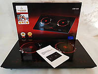 Професійна плита інфрачервона Crownberg Німеччина на 2 конфорки, настільна кухонна плита Будь-який посуд