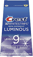 Відбілювальні смужки для зубів Crest 3D White Whitestrips LUMINOUS Level 9 Whitening Kit 10 пар (20 шт.) США