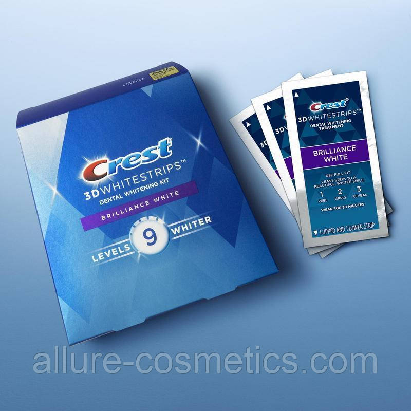 Відбілювальні смужки для зубів Crest 3D White Whitestrips Brilliance White Teeth Whitening Kit 2 шт (1 пара) ур.9