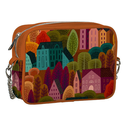 Сумка на ланцюжку Cherie Осень в большом городе 21x17x7 см (CHE2_22S038_BR), фото 1