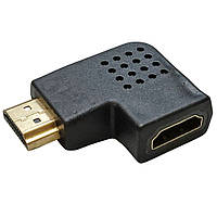 Перехідник шт.HDMI-гн.HDMI кутовий горизонт.правий, gold, пластик