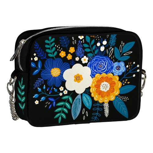 Сумка на ланцюжку Cherie Герберы и ромашки 21x17x7 см (CHE2_22S002_BL), фото 1