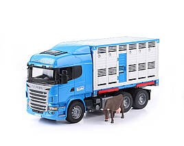 Іграшка Bruder Фургон SCANIA для перевезення тварин з фігуркою корови 1:16 ( 03549)