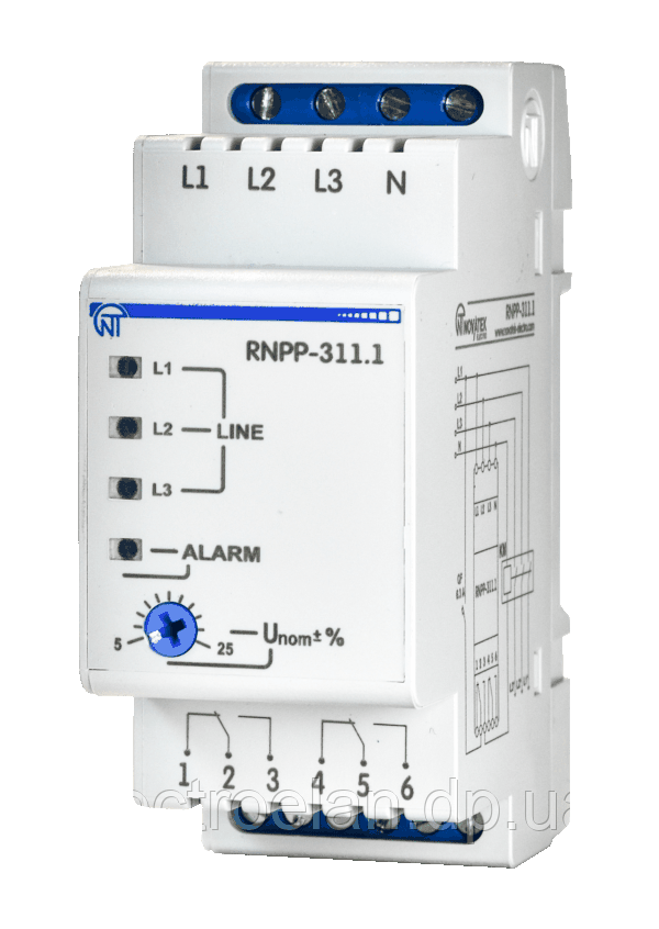 Реле напряжения, перекоса и последовательности фаз РНПП-311.1 - фото 1 - id-p40496217