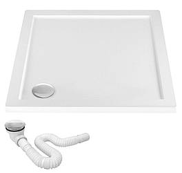 Душовий Піддон + сифон REA EGO Slim 80x80x5 REA-K011P
