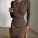 Приталене плаття міді з переплетінням на грудях і довгими рукавами (р. 42-46) 10035011, фото 2