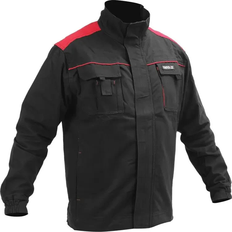 Куртка робоча COMFY утеплена чорно-червона бавовна 7 кишень YATO розмір S- XXL