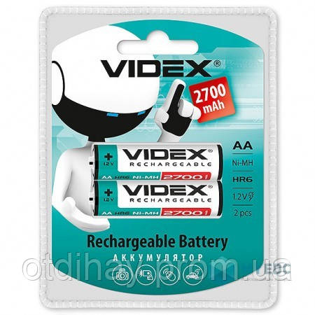 Акумуляторна батарейка Videx R06 2700 mAh