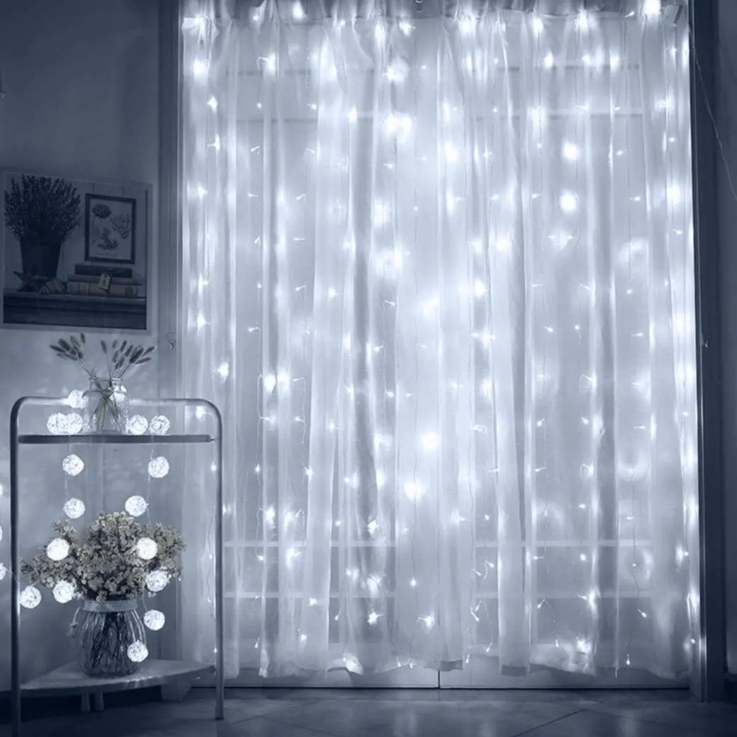 Гірлянда водоспад 144 LED 1,5 м*1,5 м, Білий колір