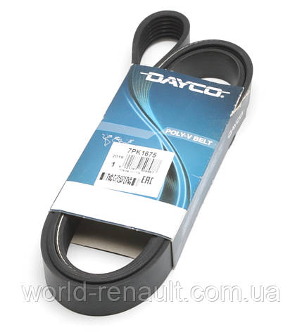 DAYCO 7PK1675 — Ремінь генератора (+AC) на Рено Трафік III 1.6dci, фото 1