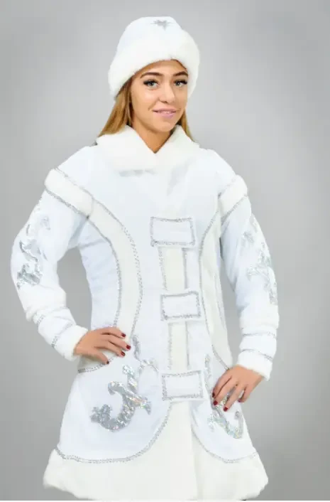 Новорічний костюм Снігурочки для дорослого р. 46-48, фото 1