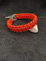 Паракордовый браслет с оплетением Кобра с миникорда, цвет изделия под заказ Серый с оранжевым софитом