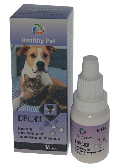 Краплі 15мл для рот порожнини тварин з іонами срібла (Healthy Pet)