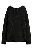 Светр, пуловер жіночий чорний вязка оверсайз h&m 0608952001
