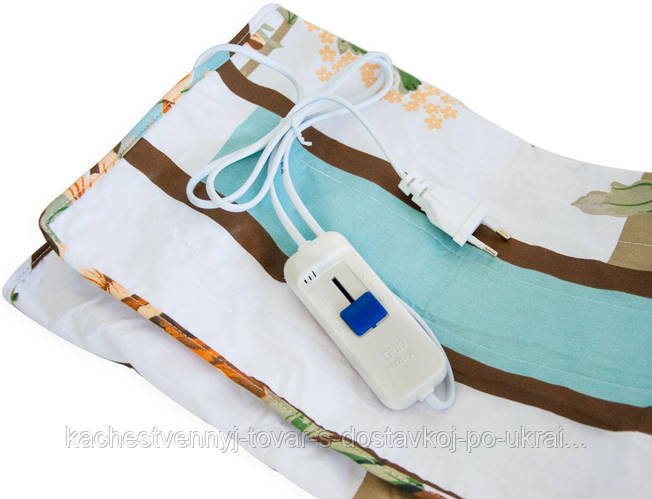 Электро простынь с подогревом 150х80см Трио-СамеТо Коричневые цветы с ...