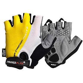 Велорукавички PowerPlay 5010 А, White/Yellow L