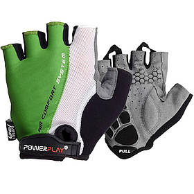 Велорукавички PowerPlay 5010 C, White/Green M