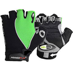 Велорукавички PowerPlay 5019 A, Black/Green L