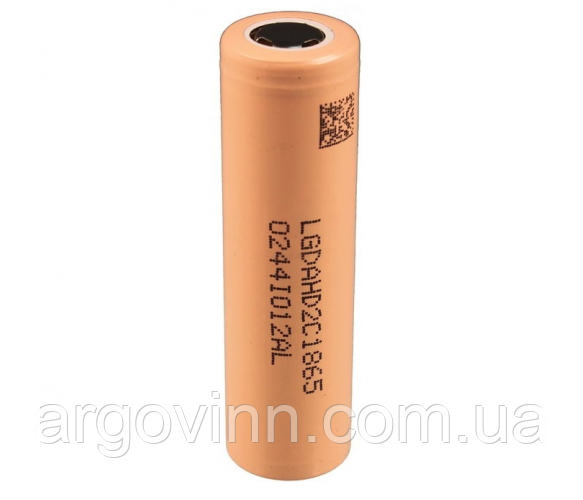 Акумулятор 18650 Li-Ion LG LGDAHD2C1865, 2100mAh, 25A, 4.2/3.7/2.5V, BEIGE, PVC BOX