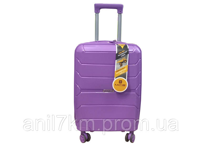 Малый чемодан полипропилен на четырёх колёсах - фото 3 - id-p1705960714