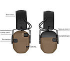 Навушники активні для стрільби Tactical Force Slim Coyote Brown, фото 4