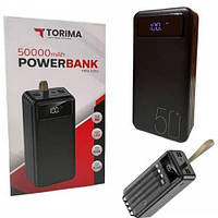 Мощный повербанк 50000 mAh Torima TRM-1050 с фонариком, Хороший power bank для телефона