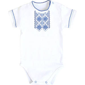 Боді вишиванка для новонароджених хлопчика з коротким рукавом з орнаментом, вишиванка боді