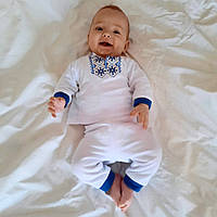 Набор вышиванка для новорожденного мальчика 0-1 мес одежда для крещения