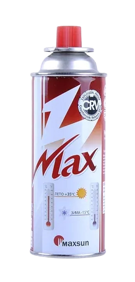 Газ для портативних газових приладів MAXSUN (Корея оригінал) СRV 220 г. (зима-літо) Червоний