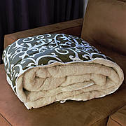 Ковдра з відкритим хутром у полікоттоні 150см*210см